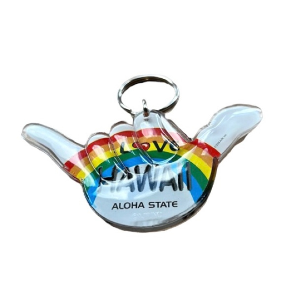 Vintage Hawaii Rainbow Aloha State Keychain – Shaka Hand Souvenir